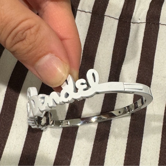 Henri Bendel Skinny Script White Bangle Bracelet - Picture 6 of 13
